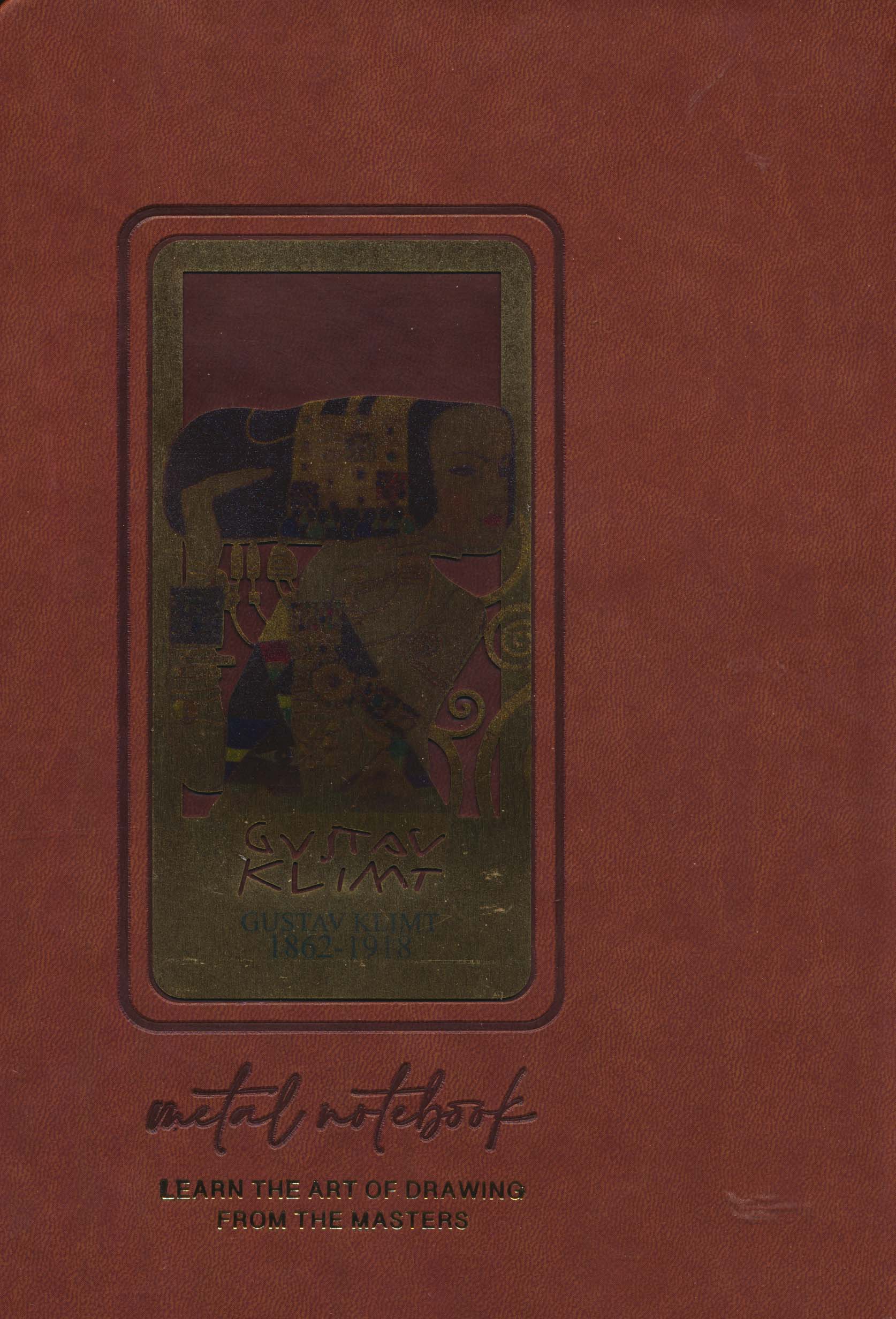 دفتر خط دار (طرح GUSTAV KLIMT،کد 316)،(چرم،لب طلایی،پلاکدار)